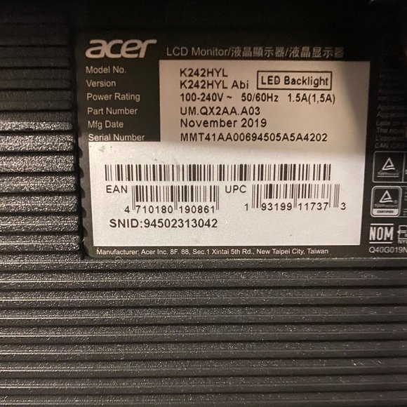 K2 Acer Monitor - Picture 2 of 2